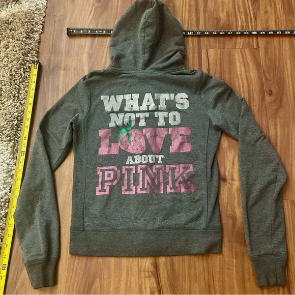 🍓🍓Adorable Y2K Victoria’s Secret Pink Strawberry set Hoodie sweat pants - Picture 4 of 16